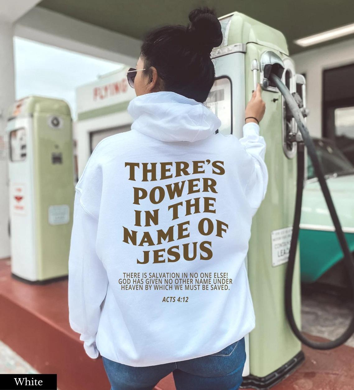 Христианская толстовка с капюшоном Христианская толстовка Толстовка с изображением Иисуса XS белый